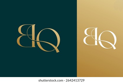 Letra inicial BQ QB logotipo design vetor ilustração para casal, casamento e negócios