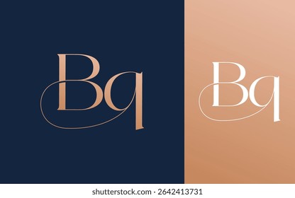 Letra inicial BQ QB logotipo design vetor ilustração para casal, casamento e negócios