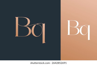 Letra inicial BQ QB logotipo design vetor ilustração para casal, casamento e negócios