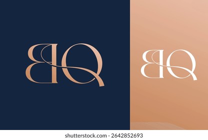 Letra inicial BQ QB logotipo design vetor ilustração para casal, casamento e negócios