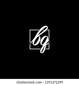 Initial letter BQ QB minimalist art monogram shape logo, white color on black background