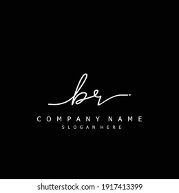 Letra inicial logotipo escrito a mano con caligrafía BR. Alfabeto escrito a mano en la plantilla de logotipo. Letras y alfabeto para el diseño de su logotipo.