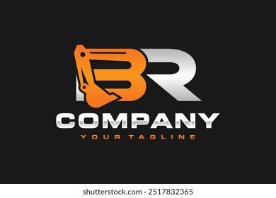 Letra inicial BR Logotipo de excavadora