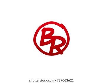 The initial letter BR handwritten logo