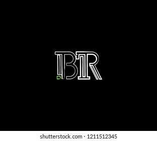 Initial Letter BR Linear Grunge Brush Stroke Modern Logotype