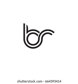 Initial letter br, linked outline rounded lowercase, monogram black