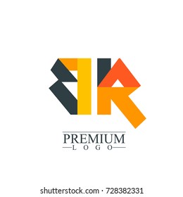 Initial Letter BR Logo Icon Design Template Elements. Material design logo