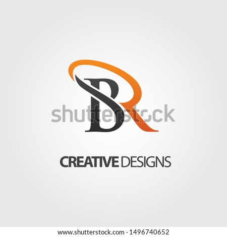 Initial Letter BR logo icon template