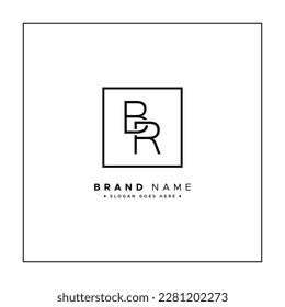 Initialbuchstabe BR Logo - Minimales Monogramm-Logo für Alphabet B und R