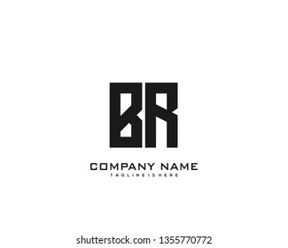 Initial letter BR minimalist art logo vector