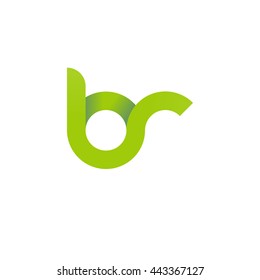 initial letter br modern linked circle round lowercase logo green