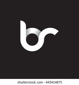 initial letter br modern linked circle round lowercase logo white black