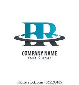 Initial Letter BR With Overlapping Swoosh Circle