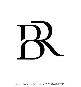 Letra inicial BR serif fuente de lujo elegante logo de inspiración de diseño