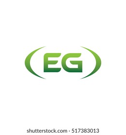 initial letter EG brackets uppercase logo green element template