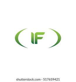 initial letter IF brackets uppercase logo green vector element template design