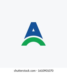 initial letter A with bridge concept. Creative minimalist vector logo in a modern style. bridge illustration logo vector template - vector