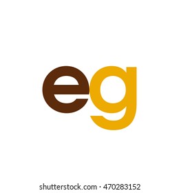 Initial letter EG brown yellow color logo