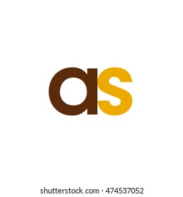 Initial letter AS brown yellow color logo