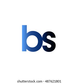Initial letter BS blue black gradation color logo