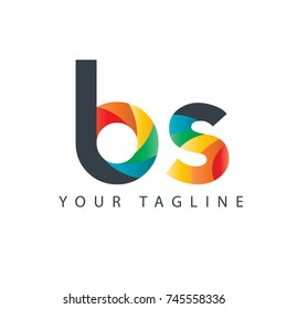 Initial Letter BS Curve Rounded Design Logo