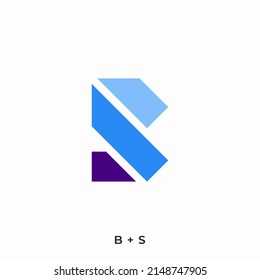 initial letter BS geometric logo