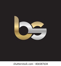 initial letter bs linked circle lowercase logo gold silver black background