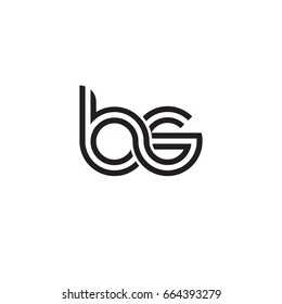 Initial letter bs, linked outline rounded lowercase, monogram black