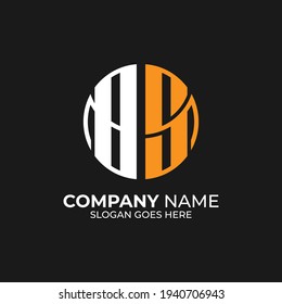 Initial letter BS logo design vector,brand name B and S with monogram circle template