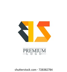 Initial Letter BS Logo Icon Design Template Elements. Material design logo