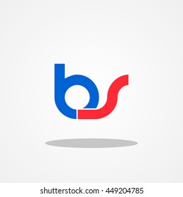 Initial letter BS lowercase logo design template blue red