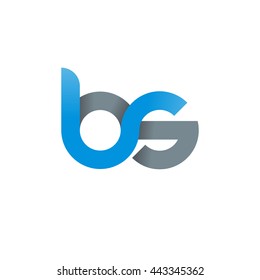 initial letter bs modern linked circle round lowercase logo blue gray