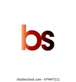 Initial letter BS red brown gradation color logo
