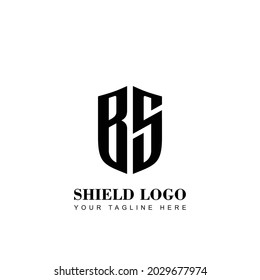 Initial Letter BS Shield shape logo template