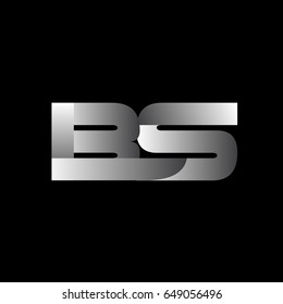 Initial letter BS uppercase modern and simple logo linked white colored, isolated in black background. Vector design template elements for company identity.