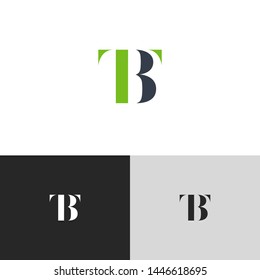 Initial Letter bt b t  uppercase modern logo design template elements. green letter Isolated on black white grey background. Suitable for business, consulting group company.