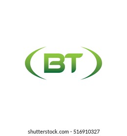 initial letter BT brackets uppercase logo green