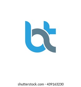 initial letter bt linked round lowercase logo blue