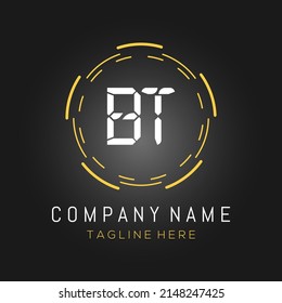 Initial Letter BT Logo Creative Typography Vector Template. Digital Abstract BT Logo Design.