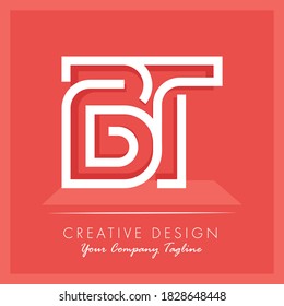 Initial letter BT Letter Logo Design. Creative Modern B T Letters icon vector Illustration. BT Letter Logo Concept Ready For Use. Initial letter BT logo vector design template.