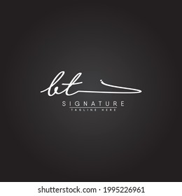 Anfangsbuchstabe BT-Logo - handgezeichnetes Signaturstil-Logo