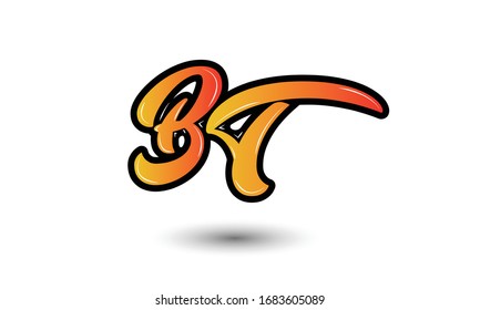 Initial Letter BT Logo Template Vector Design
