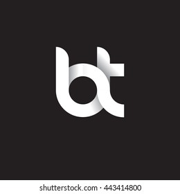 initial letter bt modern linked circle round lowercase logo white black