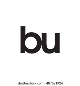 Initial letter BU black white logo
