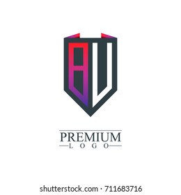 Initial Letter BU BV Company Design Logo Template