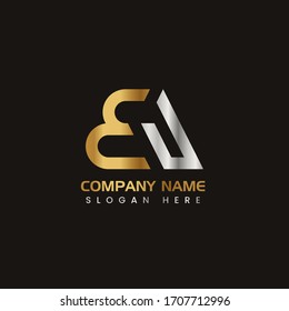 Initial Letter BU capital logo icon design template elements. Modern line logo with gold silver luxury style. Can be used for business, company group, consulting, finance. Vector Illustration.