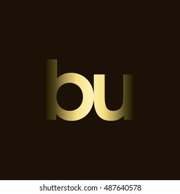 Initial letter BU gold with dark background logo