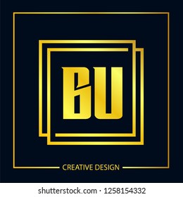 Initial Letter BU Logo Template Design