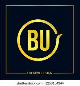 Initial Letter BU Logo Template Design