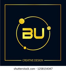Initial Letter BU Logo Template Design